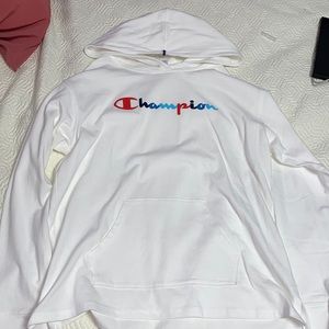 White champions hoodie